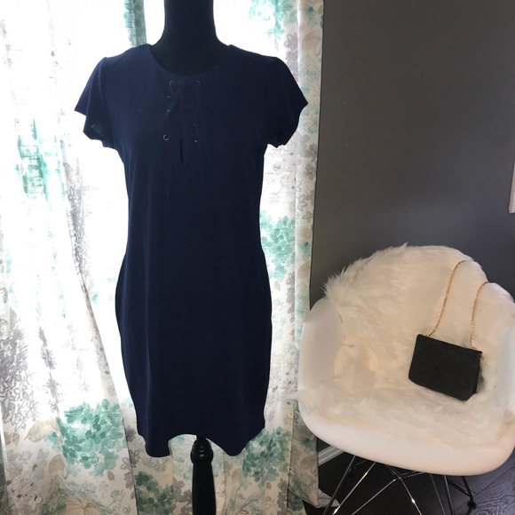 Navy plus size dress - Picture 3 of 4